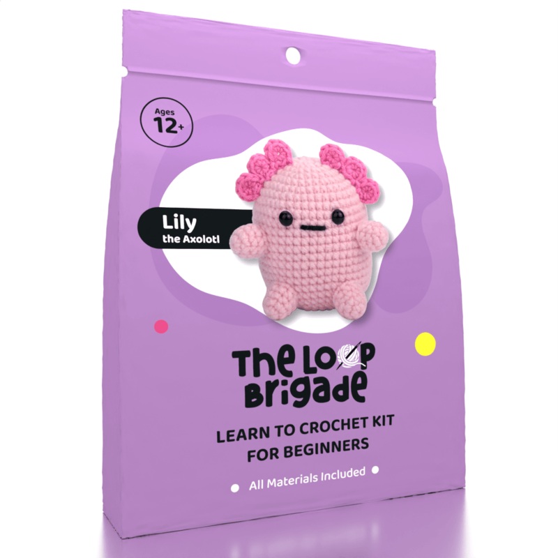 The LOOP Brigade: DIY Mini Crochet Plush Toy Complete Kit For Beginners – Lily the Axolotl