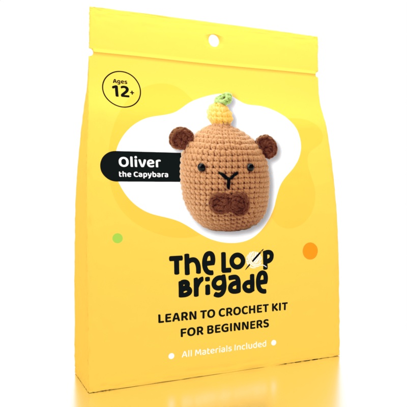The LOOP Brigade: DIY Mini Crochet Plush Toy Complete Kit For Beginners – Oliver the Capybara