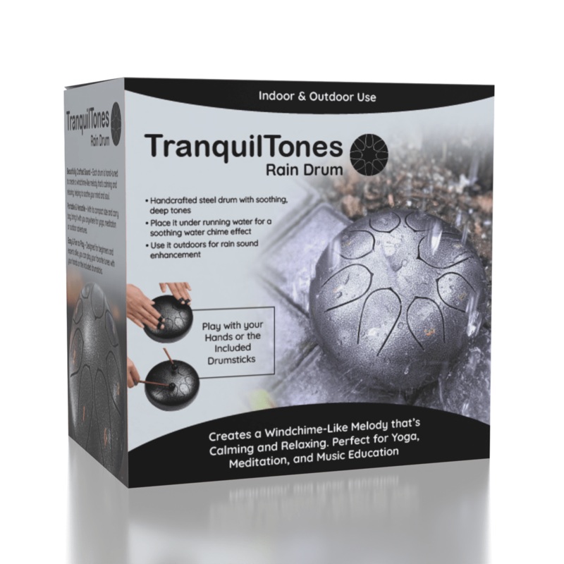 TranquilTones 6″ Garden Rain Drum in Matte Black
