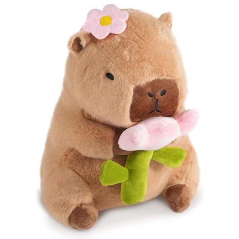 Capybara 9″ Kawaii Flower Plush Toy