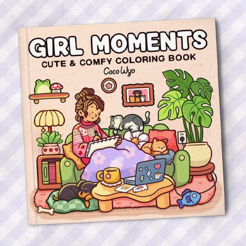 “Girl Moments” Coloring Book: Cozy Space Coloring by Coco Wyo (40 Pages)