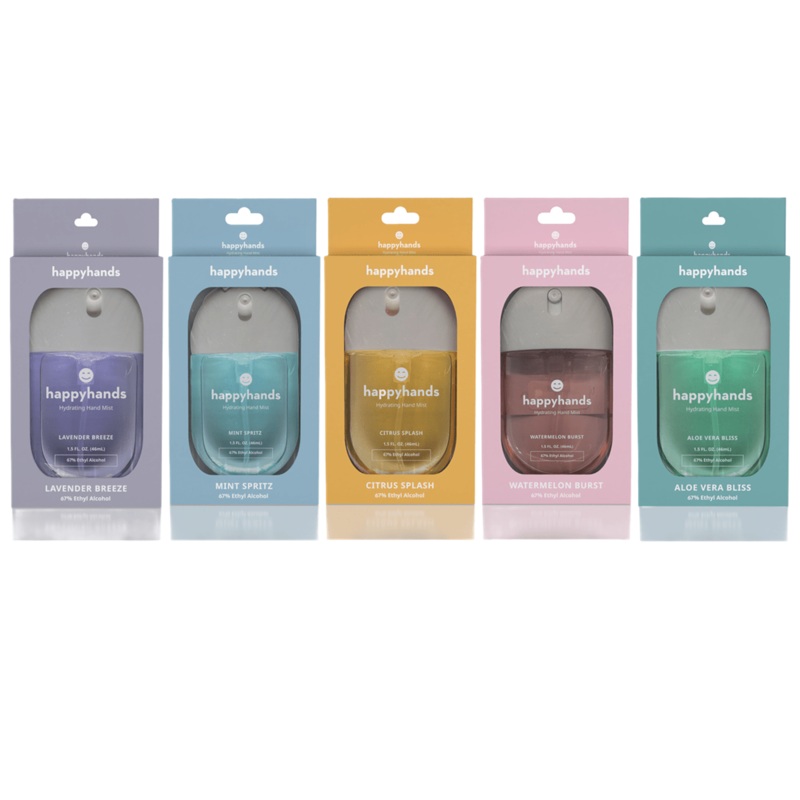 HappyHands Hydrating Rinse-Free Hand Mist (46mL) Multiple Scents