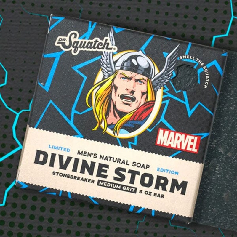 Dr. Squatch x Marvel All-Natural Bar Soap For Men – Thor Divine Storm