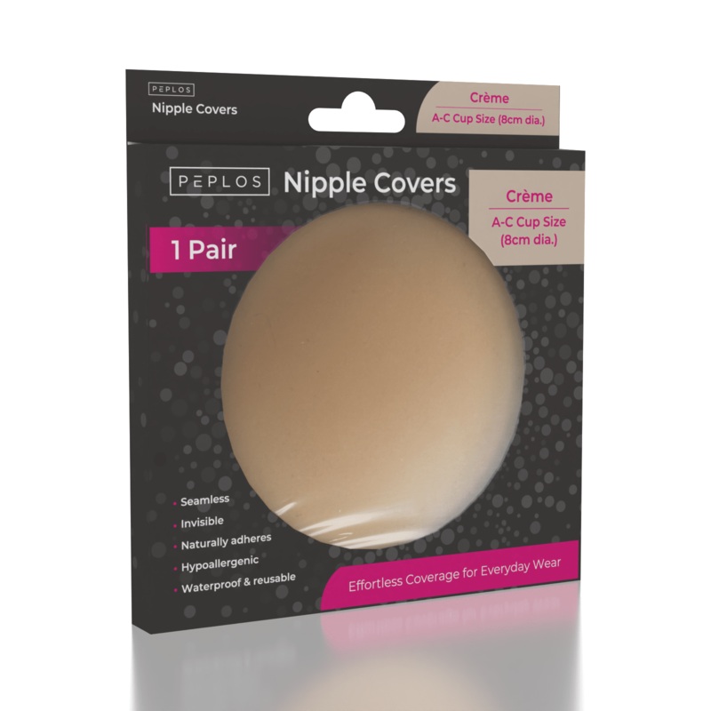 Peplos Non-Adhesive Silicone Nipple Covers – Crme (Multiple Sizes)