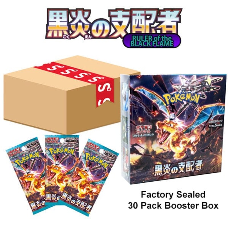 Pokmon TCG Japan: Scarlet & Violet Ruler of the Black Flame Factory Sealed Booster Box (30 Packs)