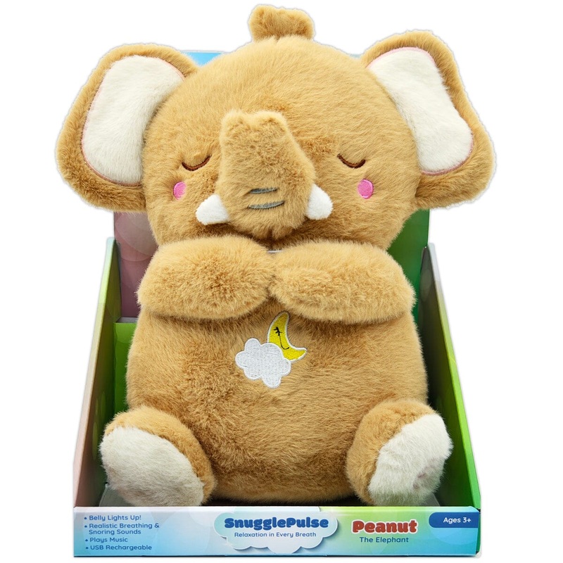 SnugglePulse: Peanut The Elephant 10″ Breathing Sensory Plush Toy