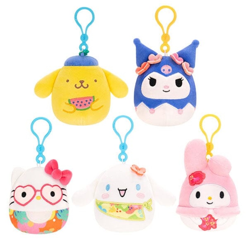 Squishmallows Plush Toys 3.5″ 2025 Sanrio Hello Kitty & Friends Tropical Fruit Treats Clip-On Squad (Characters Ship Assorted)