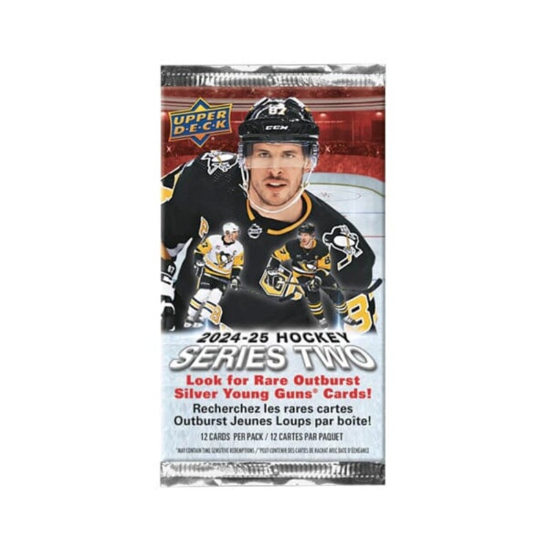 Upper Deck NHL Trading Card Pack Series Two 2024-25 (1 Pack of 12 Cards)