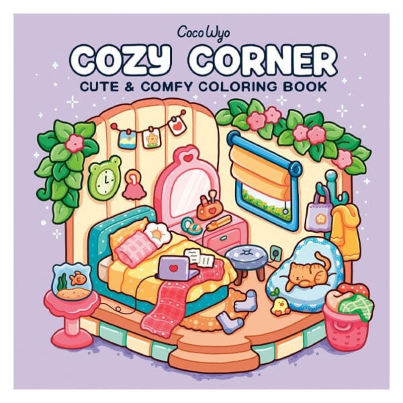 “Cozy Corner” Coloring Book: Cozy Space Coloring by Coco Wyo (45 Pages)