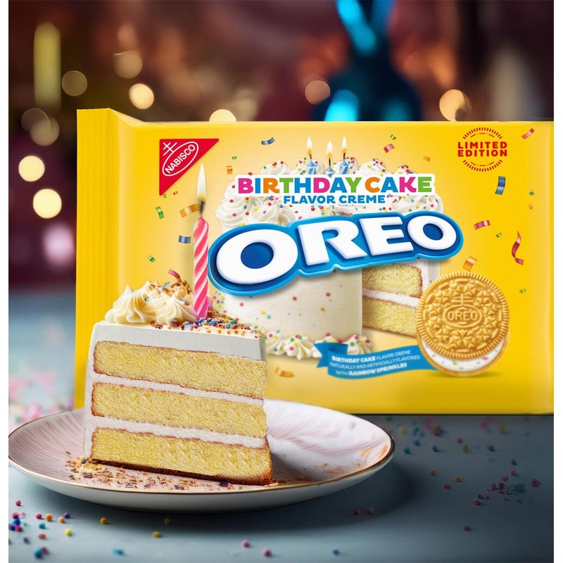 OREO Golden Birthday Cake Creme Sandwich Cookies (10.68oz)