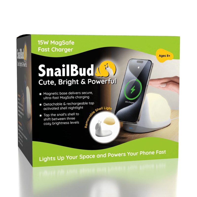 SnailBud Magnetic Phone Charger w/ Removable Snail Shell Light