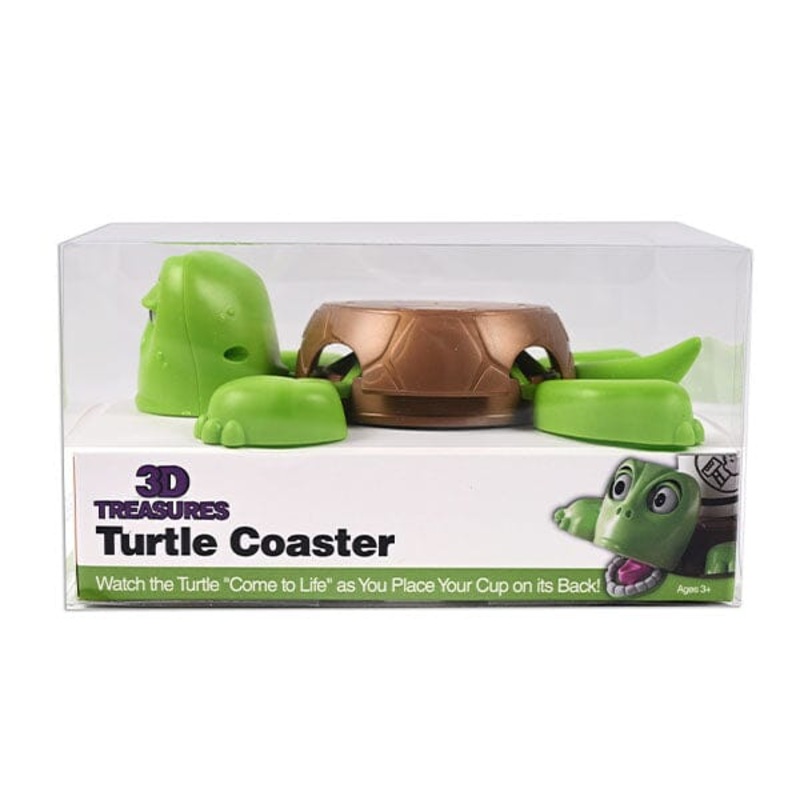 3D Treasures Turtle Coaster 3D Printed Water-Resistant Animated Drink Coaster
