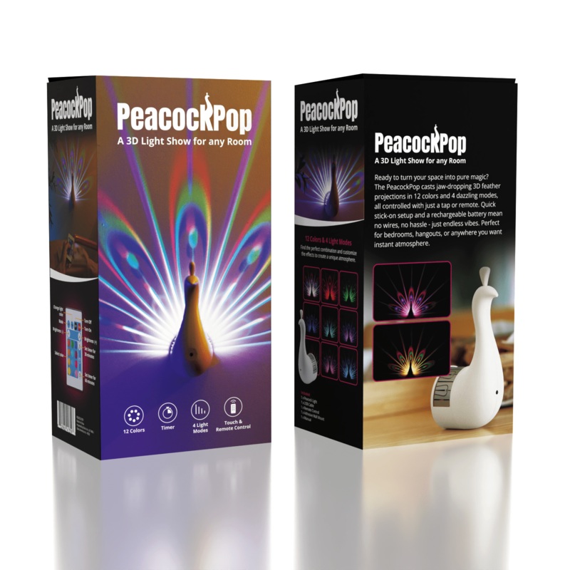 PeacockPop Wall Sconce Peacock Projection Touch Lamp
