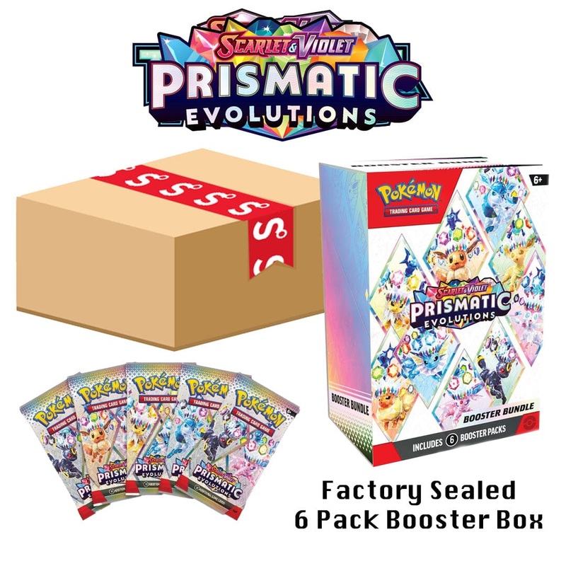 Pokmon TCG: Scarlet & Violet Prismatic Evolutions Factory Sealed Booster Box (6 Packs)
