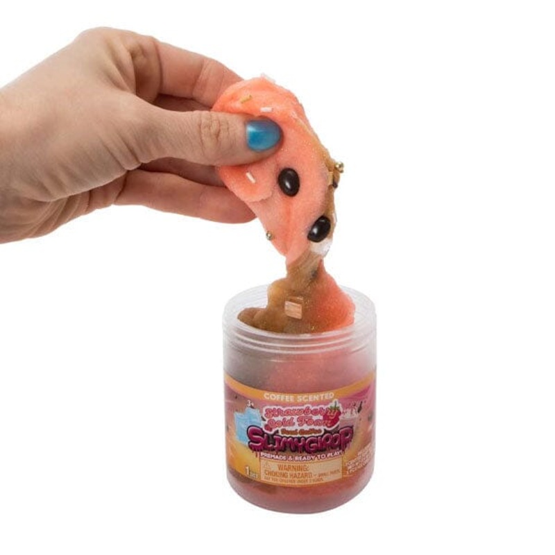 SlimyGloop Strawberry Cold Foam Iced Coffee Pre-Made & Ready To Play Slime (7.4oz)