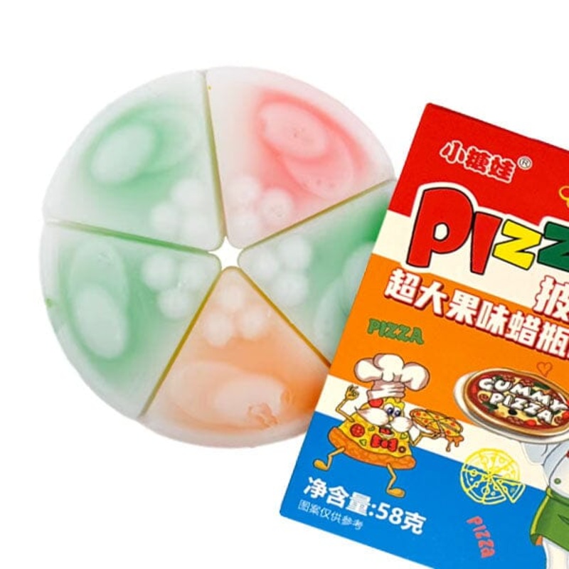 Wax Pizza Fruit Flavored Chewy Gushing Wax Candy (58g)