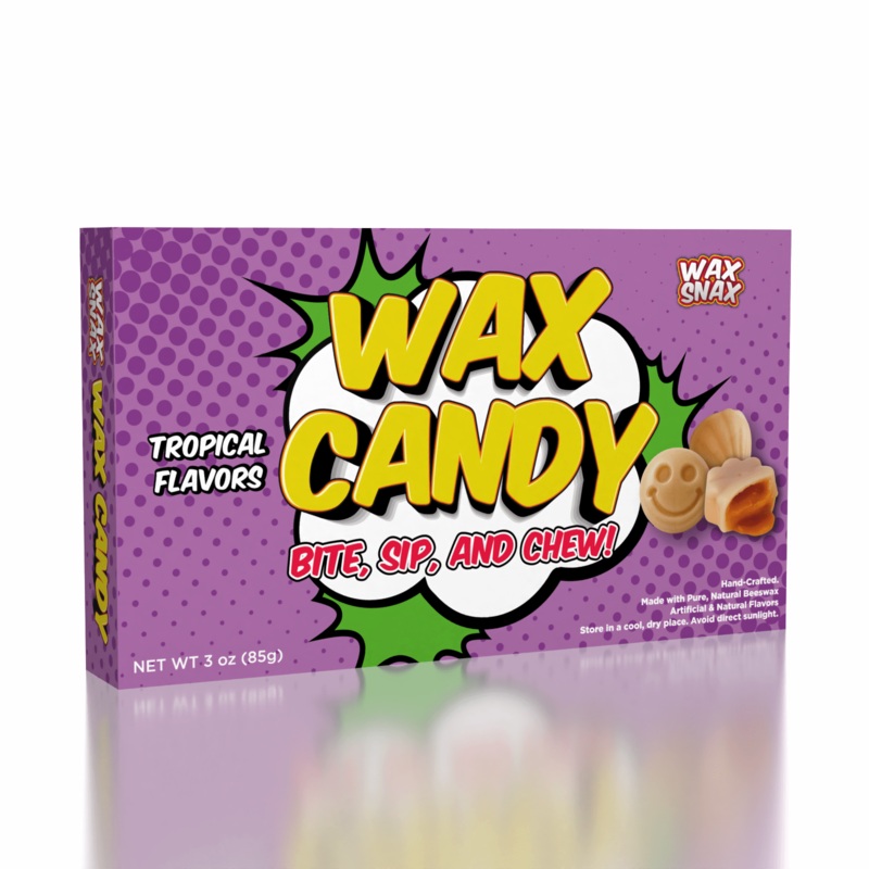 WaxSnax Tropical Fruit Flavored Chewy Gushing Wax Candy (85g)